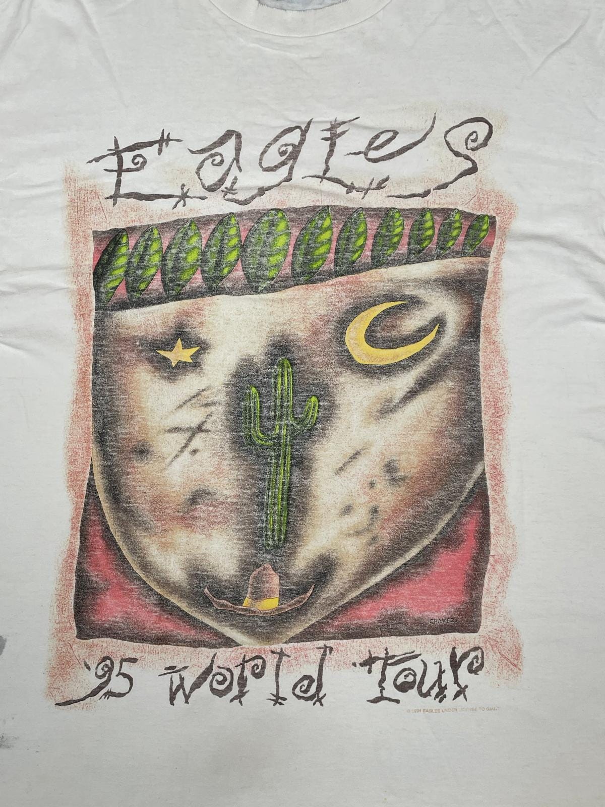 Vintage 1995 Eagles World Tour T-shirt Hell Freezes Over Giant Tee