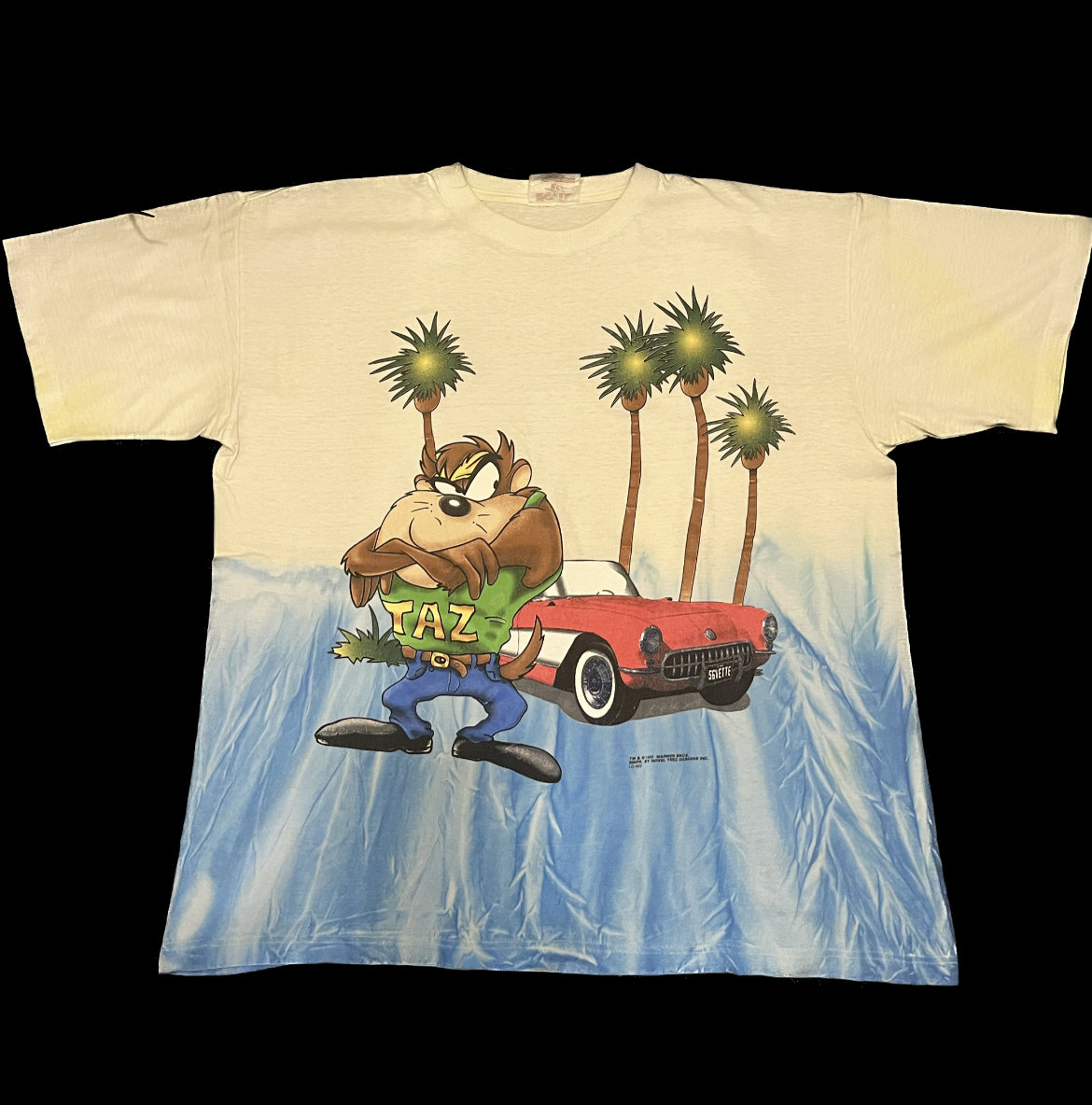 Vintage 90's Taz Tie Dye Warner Bros T-shirt Novel Teez Tag