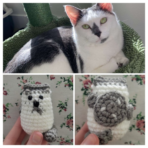 Custom Crochet Cat Plushie, cat gift, Christmas gift, amigurumi cat, ornament, keychain, cat remembrance