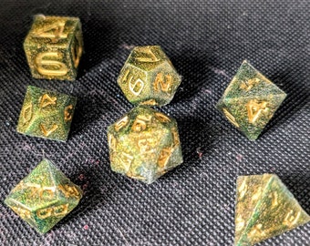 Shimmering Green/Gold Dice