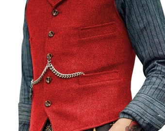 Red Mens Vest Neue bunte Geschenkwestenkleidung