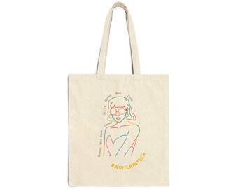 Vrouwen die coderen katoenen canvas Tote Bag - Programmeur Gift - Computer Geek Tote - Coder Gift - Software Engineer Swag
