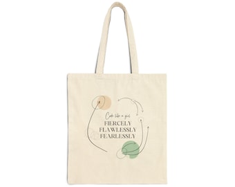 Code Like A Girl Cotton Canvas Tote Bag - Programmer Gift - Computer Geek Tote - Coder Gift - Software Engineer Swag