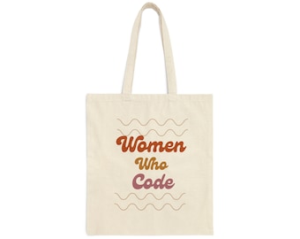 Torba z płótna bawełnianego Women Who Code - prezent dla programisty - torba dla komputerowego geek - prezent dla programisty - gadżety dla inżyniera oprogramowania