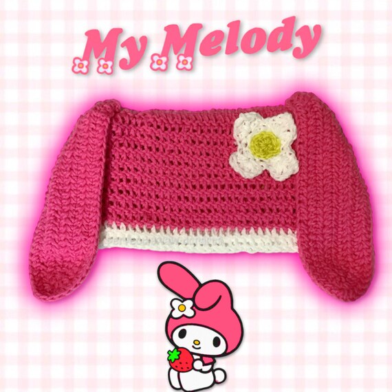 My Melody Pink Cat Ear Beanie Amazon.com: My Melody 3D Plush Character Head Pink Tall Cuff  main image 4