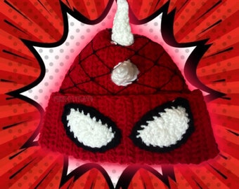 Spider punk inspired crochet beanie with spikes