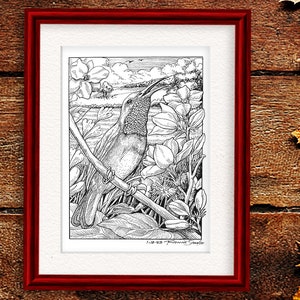 Philippine Bird Line Art Print: Sampaguita Flower Illustration (Downloadable)