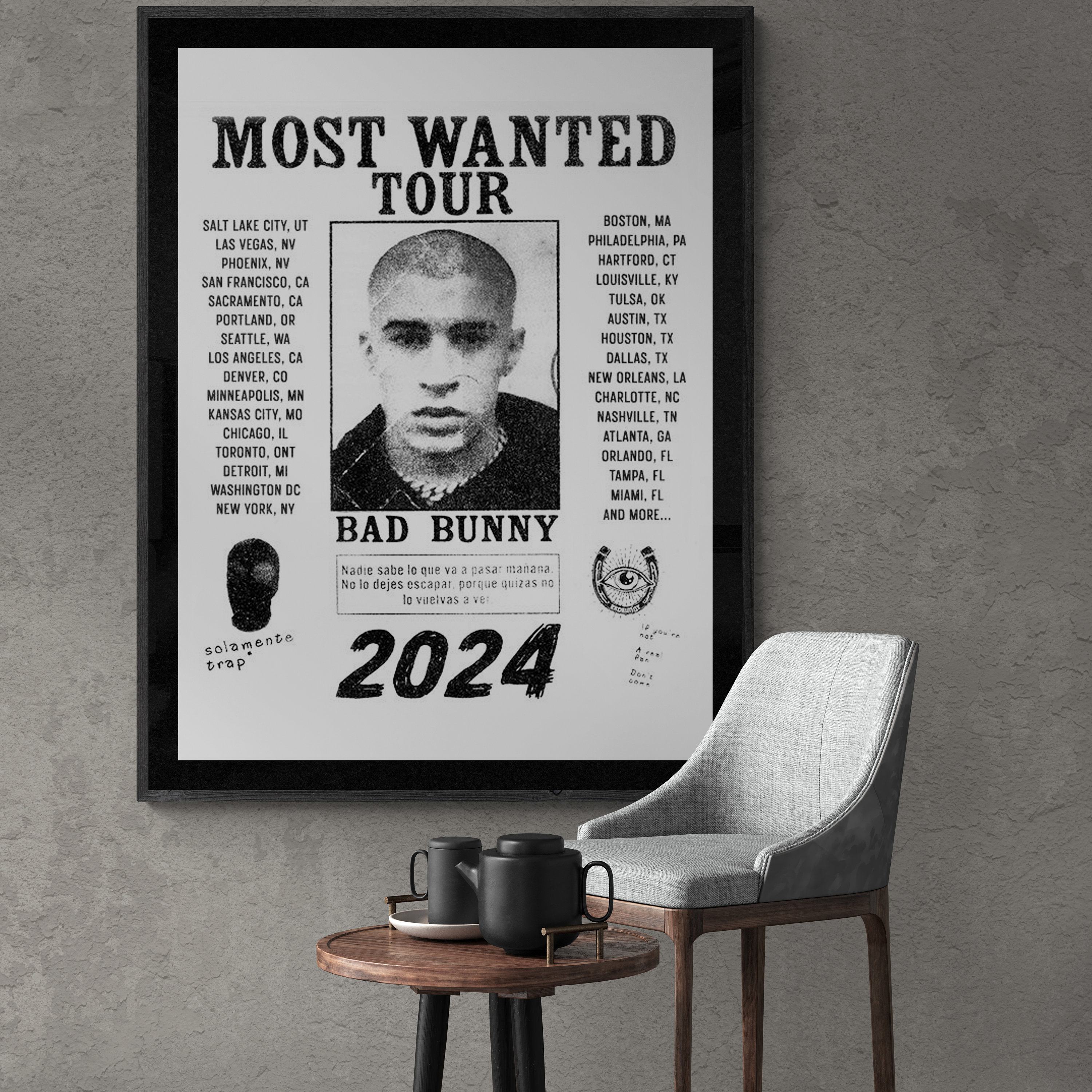 Bad Bunny Most Wanted Tour 2024 Poster sold by Dmitry Novitskiy SKU