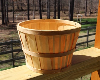 Vintage Wooden Fruit Basket. Gathering Basket or Orchard Basket.