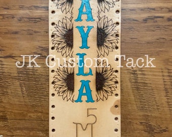 SUNFLOWERS Customizable Leather Show Stick Wrap! Light Oiled