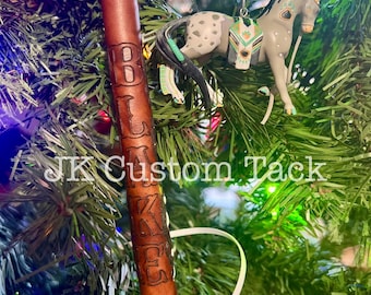 Pig Whip Customizable Leather Wrap Medium Oil! Hand painted. Hand crafted.