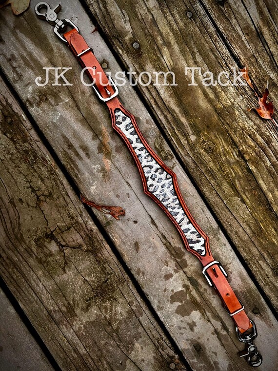 Handcrafted Leopard Print Inlay Leather Gladiator Style Tack Set