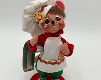 Muñeco de ratón Annalee Chef Boy Mobiltree 2008, 18 cm de alto, sin etiquetas