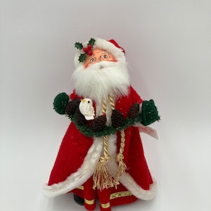 Annalee Santa Claus Doll w/ Garland Mobiltree 2004 10” tall No Tags