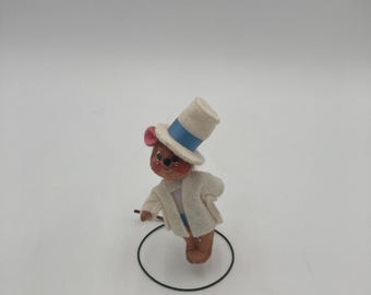 Muñeco ratón Annalee Groom Wedding Mice Mobiltree Meredith NH 1996 4” de alto Sin etiquetas