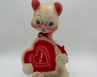 アナリー・バレンタイン キャットドール ビー・マイン・ハート付き モビルツリー メレディス ニューハンプシャー州 1981年 高さ14インチ タグなし（説明をご覧ください）