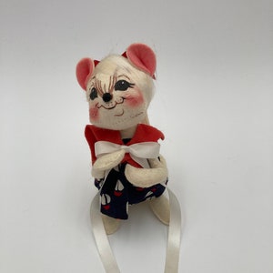 Annalee Mouse doll w/ Sailboat Dress Mobiltree Meredith NH 6” tall No Tags