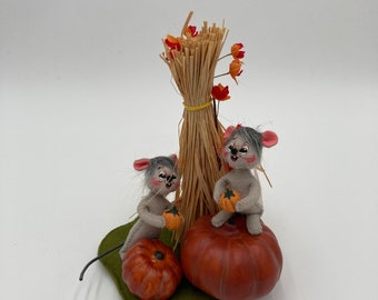 Annalee Pumpkin Patch Mouse Doll Autumn Mouse Doll Mobiltree 2003 Ratón de 5" de altura Sin etiquetas