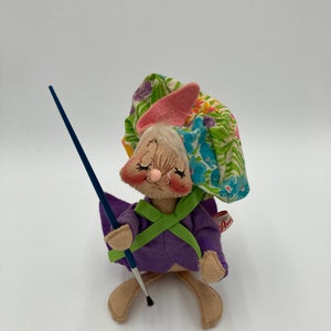 Annalee Spring Easter Bunny Rabbit Doll w/ Paintbrush Mobiltree Meredith NH 1991 6” tall No Tags