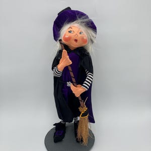 Annalee Good Witch Doll w/ Broom Halloween Witch Doll Mobiltree 18” tall No Tags