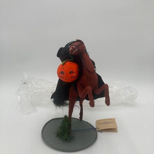 Annalee Headless Horseman on Horse Doll Mobiltree Meredith NH 1993 9” tall w/ Bag and Tag (See Description)