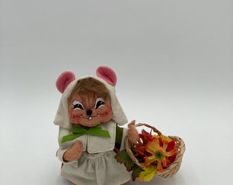 Annalee Pilgrim Girl Mouse Doll 2010 6” tall No Tags