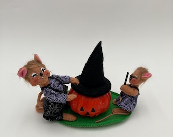 Annalee Pumpkin Painting Pals Mice Dolls Mobiltree 2019 5” tall No Tags