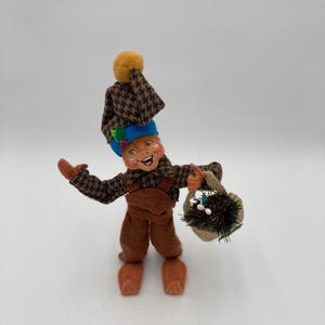 Annalee Dillard’s Exclusive Woodland Elf Doll  w/ Winter Basket Mobiltree 2015 8” tall No Tags