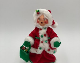 Annalee Mrs Claus Doll w / Shopping Bag Mobiltree 2010 23 cm hoch No Tags