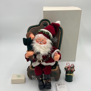 Annalee Whispering in Santa’s Ear Doll Mobiltree 2004 10” tall w/ Box and Tag