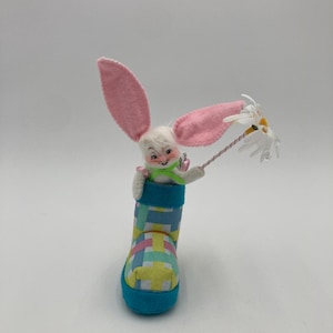 Annalee Rain Boot Bunny Doll Easter Bunny Doll Mobiltree 2020 6” tall No Tags