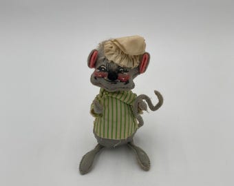 Muñeca Annalee Pajama Mouse Mobiltree Meredith NH 1966 6" de alto Sin etiquetas (Ver descripción)