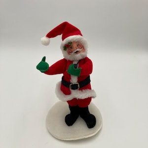 Annalee Santa Doll w/ Pipe Mobiltree Meredith NH 1992 8” tall No Tags