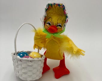Annalee Easter Duck w/ Basket of Eggs Doll Mobiltree 2019 7” tall No Tags (See Description)