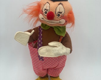 Annalee Clown Doll w/ Red Nose Mobiltree Meredith NH 1980 17” tall No Tags
