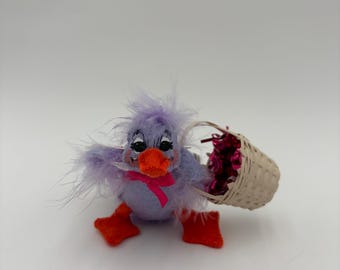 Annalee Lavender Duck Doll w/ Basket  Mobiltree 2013 4” tall w/ Tags