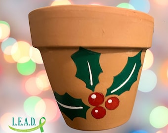 Plant with Purpose: Hand-Painted 4-Inch Terracotta Clay Pot - Support Mental Health Nonprofit -  Indoor & Outdoor Maceta Pintada a Mano S21