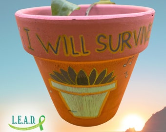Plant with Purpose: Hand-Painted 4-Inch Terracotta Clay Pot - Support Mental Health Nonprofit -  Indoor & Outdoor Maceta Pintada a Mano S13