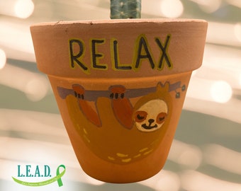 Plant with Purpose: Hand-Painted 4-Inch Terracotta Clay Pot - Support Mental Health Nonprofit -  Indoor & Outdoor Maceta Pintada a Mano S16