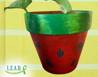 Plant with Purpose: Hand-Painted 4-Inch Terracotta Clay Pot - Support Mental Health Nonprofit -  Indoor & Outdoor Maceta Pintada a Mano S20