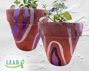 Plant with Purpose: Hand-Painted 4-Inch Terracotta Clay Pot - Support Mental Health Nonprofit -  Indoor & Outdoor - Maceta Pintada a Mano S7