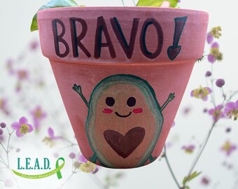 Plant with Purpose: Hand-Painted 4-Inch Terracotta Clay Pot - Support Mental Health Nonprofit -  Indoor & Outdoor - Maceta Pintada a Mano S9