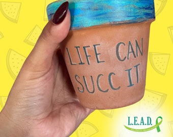 Plant with Purpose: Hand-Painted 4-Inch Terracotta Clay Pot - Support Mental Health Nonprofit -  Indoor & Outdoor - Maceta Pintada a Mano S3