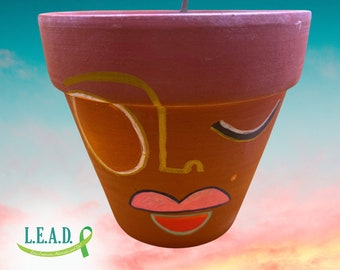 Plant with Purpose: Hand-Painted 4-Inch Terracotta Clay Pot - Support Mental Health Nonprofit -  Indoor & Outdoor - Maceta Pintada a Mano S2