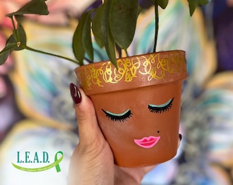 Plant with Purpose: Hand-Painted 4-Inch Terracotta Clay Pot - Support Mental Health Nonprofit -  Indoor & Outdoor - Maceta Pintada a Mano S1