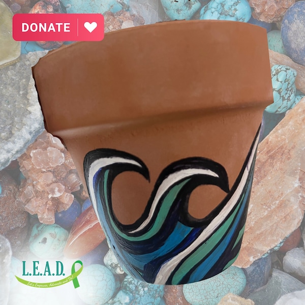 Plant with Purpose: Hand-Painted 4-Inch Terracotta Clay Pot - Support Mental Health Nonprofit -  Indoor & Outdoor Maceta Pintada a Mano S16