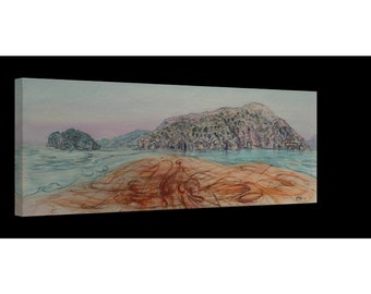 Bethells Beach Lines in the Sand Canvas