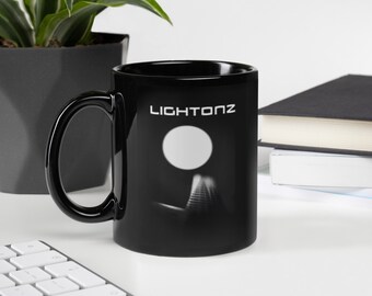 LightonZ Black Glossy Mug
