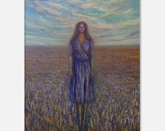 Portrait of Ruth Canvas Print – Wheat Field Artwork, Premium Quality Material