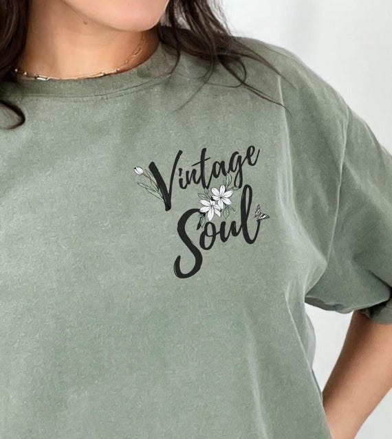 Vintage Soul Short Sleeve Crewneck Shirt Floral Shirt Vintage Graphic Tee Retro Shirt, Cute Retro Style Tee, Vintage Soul T, cottagecore tee